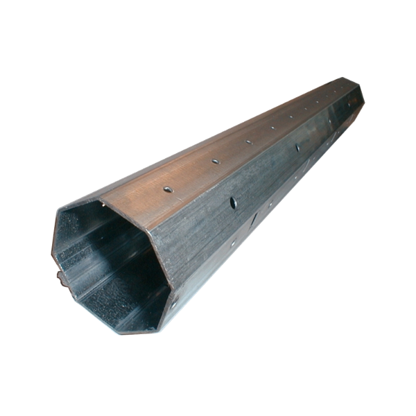 Mini-Stahlwelle achtkant, 40 ø x 0,6 mm, 600 cm, feuerverzinkt, Falz außen
