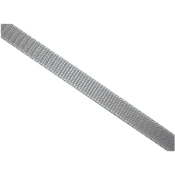 Mini-Gurtband 12 mm, gerollt 50 m, silbergrau